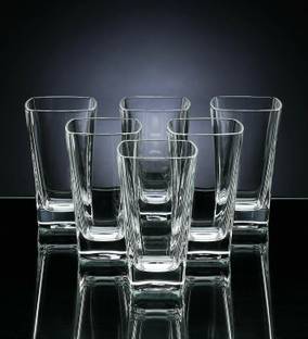 BRIGHTLIGHT TRADERS (Pack of 6) Crystal Clear Glass for Juice, Water, Milk, Mocktail, Cocktail, Beer, Wine, Whiskey, Soda - Set of 6 - 400 ML Glass Set Water/Juice Glass
