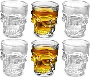 RACQUE (Pack of 6) SKULL SHOT GLASS 60ML 6PCS SET Glass Set Shot Glass