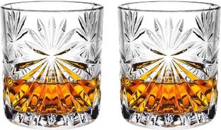 JAY RAMDEV SELLER (Pack of 2) Glassware Clear Crystal Whiskey, Beer, Drinking Water and Juice Glasses Glass Set Whisky Glass