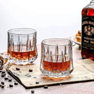 fielrop (Pack of 2) Whiskey & Scotch Glasses, Transparent, Premium Luxury Glass Set Glass Set Whisky Glass