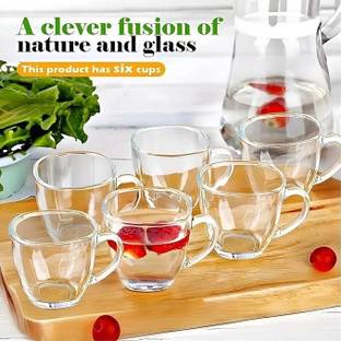 Rra Traders (Pack of 6) Glass Tea and Coffee Cup (Clear, 140 ml) 6 Pieces Glass Set Water/Juice Glass