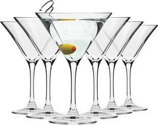 Rosefinch (Pack of 6) Crystal Martini Glass for Multi-Purpose use Juice ,Cold Drink,Wine,Party Glass Glass Set Wine Glass