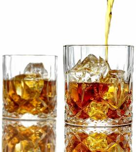 Coozico (Pack of 2) Crystal Clear Fancy Whiskey Scotch glass Glasses Set Glass Set Glass Set Whisky Glass