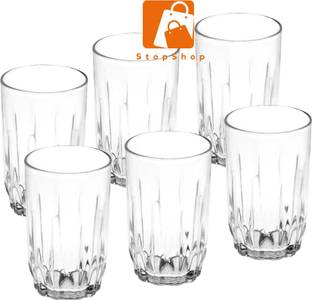 StopShop (Pack of 6) 100%Food Grade Cold drinks || Tea Coffee Daily use Glass Tumbler Glass Set Water/Juice Glass