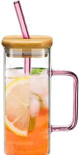 VM PARTNER Glass Tumbler with Colored Handle Glass Water/Juice Glass