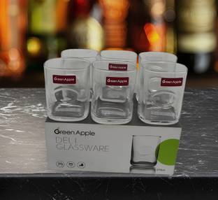 Redific (Pack of 6) GREEN-APPLE GLASS-6 Glass Set Water/Juice Glass