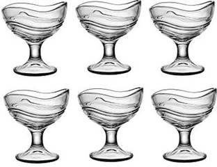 Miral Enterprises (Pack of 6) Antarctic Flower Design Glass Dessert Bowls Ice Cream Cup Set Glass Set Water/Juice Glass