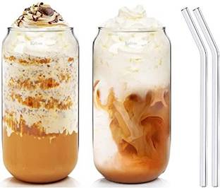 TINSUHG Glass Sipper Tumbler with Straw for Green Tea Glass Coffee Mug