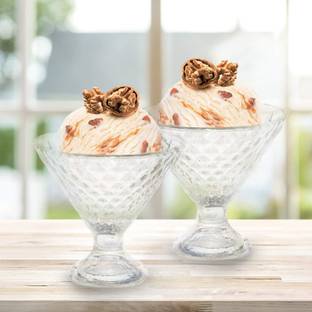 Kitchenium (Pack of 6) Glass Dessert Ice Cream Glasses Set,120 ml,Dessert Bowl(Pack Of 6) Glass Storage Glass Set Water/Juice Glass