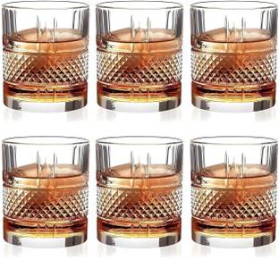 Red-Rubby (Pack of 6) Crystal Ring Glassware Set Elegance for All Your Beverages Like Juice, Cocktail Glass Set Whisky Glass