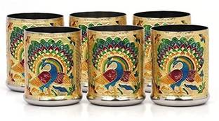 Jierna (Pack of 6) Golden Glass Glass Set Water/Juice Glass