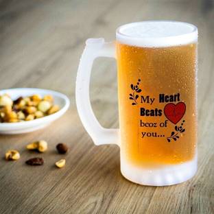 Indigifts Beating Heart Glass Beer Mug