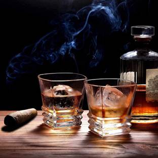 VM PARTNER (Pack of 6) WHISKEY GLASS 3 TIRE G HORSE Glass Set Whisky Glass