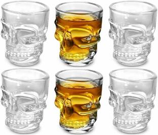 TDS (Pack of 6) Skull Shape Whiskey Glass Glass Set Whisky Glass