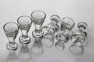 MITANSH ENTERPRISES (Pack of 6) Y Shot glass (Pack of 6) Transparent Glass Set Shot Glass (30 ml, Glass, Clear) Glass Set Shot Glass