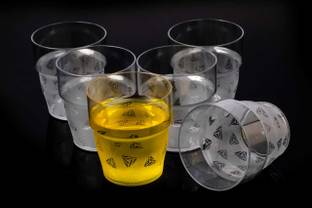 Slikvita (Pack of 6) Prism With Feather Designe Shape Water Glasses Glass Set Water/Juice Glass