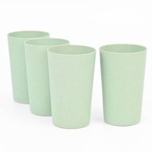Eha (Pack of 4) Earth Friendly Unbreakable Drinking Water Glass | Made with Rice Husk | Glass Set Water/Juice Glass