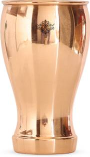 IndianArtVilla Pure Copper Wine Glass Tumbler Goblet | Beer Wine Whisky Bar Hotel Glass Water/Juice Glass