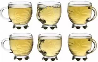 RKPL (Pack of 6) 6 Pcs Flower Glass Cup Glass Set Beer Mug