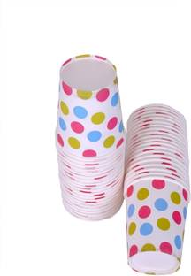 Sauran (Pack of 100) Cocktail Cold Drink Juice Paper Cups (DG38) Glass Water/Juice Glass
