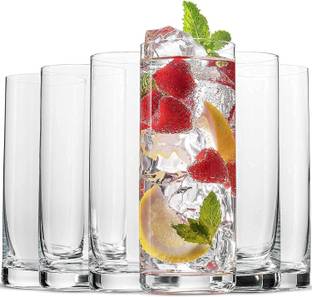 Mahantam (Pack of 6) Premium Italian Highball Heavy Base Tall Glasses (Set of 6 PIS, 310ml) Glass Set Water/Juice Glass