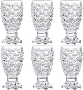 Flipkart SmartBuy (Pack of 6) Gifts & Decor Crystal Clear Pineapple Shaped Juice, Drinking Glass Set of 6 Glass Set Water/Juice Glass