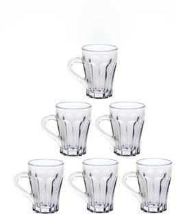 bigmark (Pack of 6) Tea Cup Glass Set Hot Beverage Glass