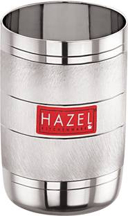 HAZEL Drinking Stainless Glass Set with Glossy Finish Design Glass Water/Juice Glass