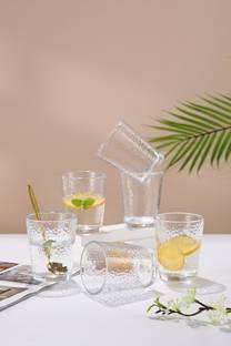Bold and Wide (Pack of 6) Scotch Bourbon Cognac Brandy Cocktail Old Fashioned Cocktail Tumblers Glass Set Water/Juice Glass