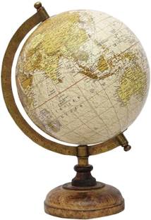 Entice Selections Antique Handicrafted Big Desktop Rotating Globe Desk & Table Top Political World Globe