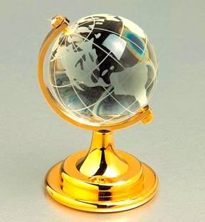 OFM Feng Shui Crystal Globe With Golden Stand For Good Luck,Prosperity /Paper Weight Desk & Table World World Globe