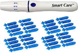 Smart Care Glucometer Blood Adjustable Lancet Pen Device with 100 Pieces Needle (30 Grams) Glucometer Lancets