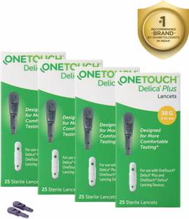 OneTouch Delica Plus Lancets - 25 Count (Pack of 4 Multicolor) Glucometer Lancets
