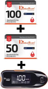 DIABASCAN Glucose Test Strips with Free Glucometer 150 Glucometer Strips