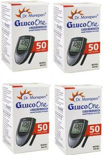 Dr. Morepen BG-03 50 STRIP PACK OF 4 200 Glucometer Strips