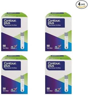 CONTOUR PLUS Glucometer Strips 50 Each -(Pack of 4) 200 Glucometer Strips