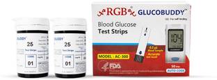 RGB Glucobuddy AC 300, 50 Glucometer Strips