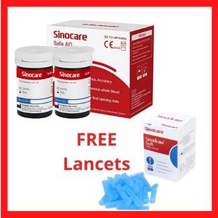 Sinocare SAFE AQ 4X25 STRIPS WITH 100 LANCETS 100 Glucometer Strips
