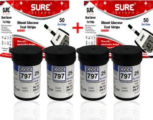NISCOMED Sure screen Sugar Test | Accurate & Fast Results (Only Strips) | 100 Glucometer Strips