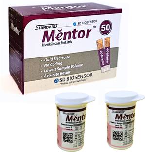 STANDARD Mentor Blood Glucose Monitoring Test Strips 50 Glucometer Strips