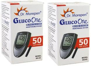 Dr. Morepen BG-03 50 STRIP PACK OF 2 100 Glucometer Strips