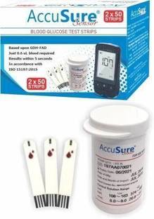 AccuSure Sensor 100 Glucometer Strips