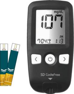 SD Codefree Blood Glucose Monitoring Machine with 100 Strips 100 Lancets & Lancing Device 100 Glucometer Strips