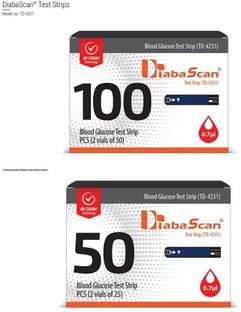 DIABASCAN Glucose Test Strips Pack 150 Glucometer Strips