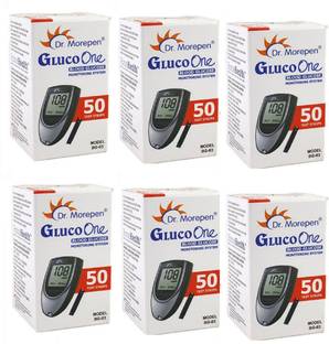 Dr. Morepen BG-03 Blood Glucose Test Strips 50s Pack (Pack of 6) 300 Glucometer Strips