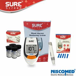 sure screen BLOOD GLUCOSE MACHINE WITH 100 STRIPS Glucometer