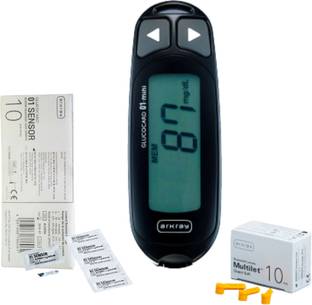 Arkray Max Glucocard 01-Mini with 10 strips 10 Lancets Glucometer