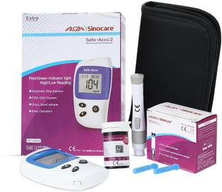 RGB Safe Accu 2 Blood Glucose Monitor with 10 Glucometer Strips Glucometer