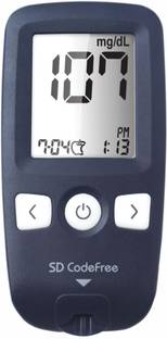 SD Codefree Glucometer with |100 Test Strips|100 UL Round Lancet|1 Lancing Device Glucometer