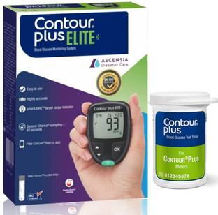 CONTOUR PLUS Elite Glucometer (20 Strips + 5 Lancets + Lancing Device) Durable Glucometer